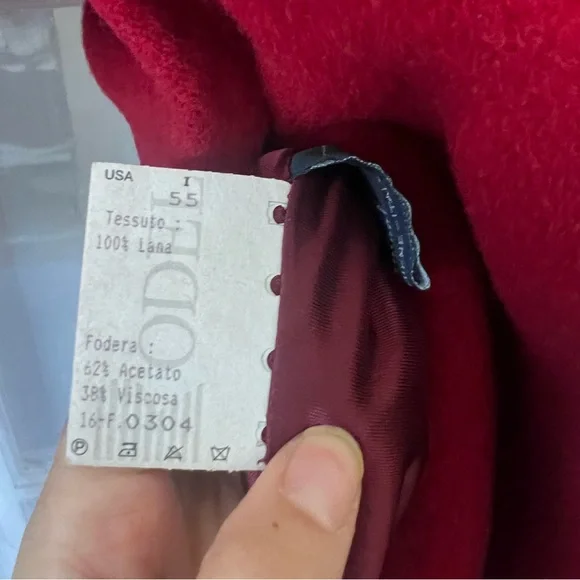 Beautiful Red Vintage-style Coat out of wonderful soft wool, made in Italy - Picture 6 of 12